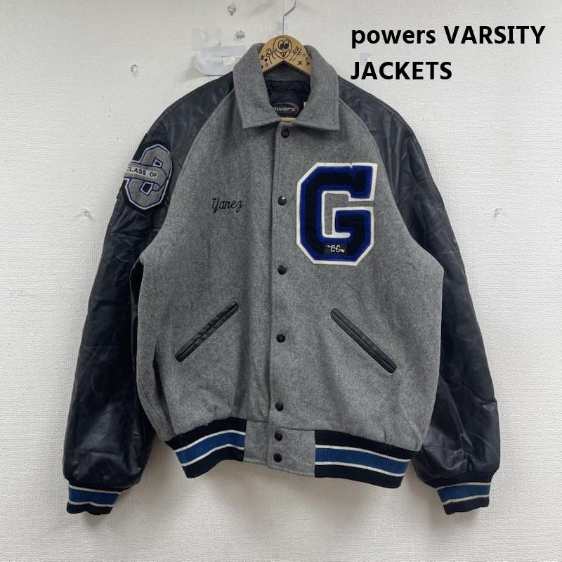 古着 USED ジャケット、上着 ジャンパー、ブルゾン powers VARSITY JACKETS 袖 レザー スタジャン バーシティ ジャケット M 黒 / ブラック / black メンズ USED 古着 中古 50155764