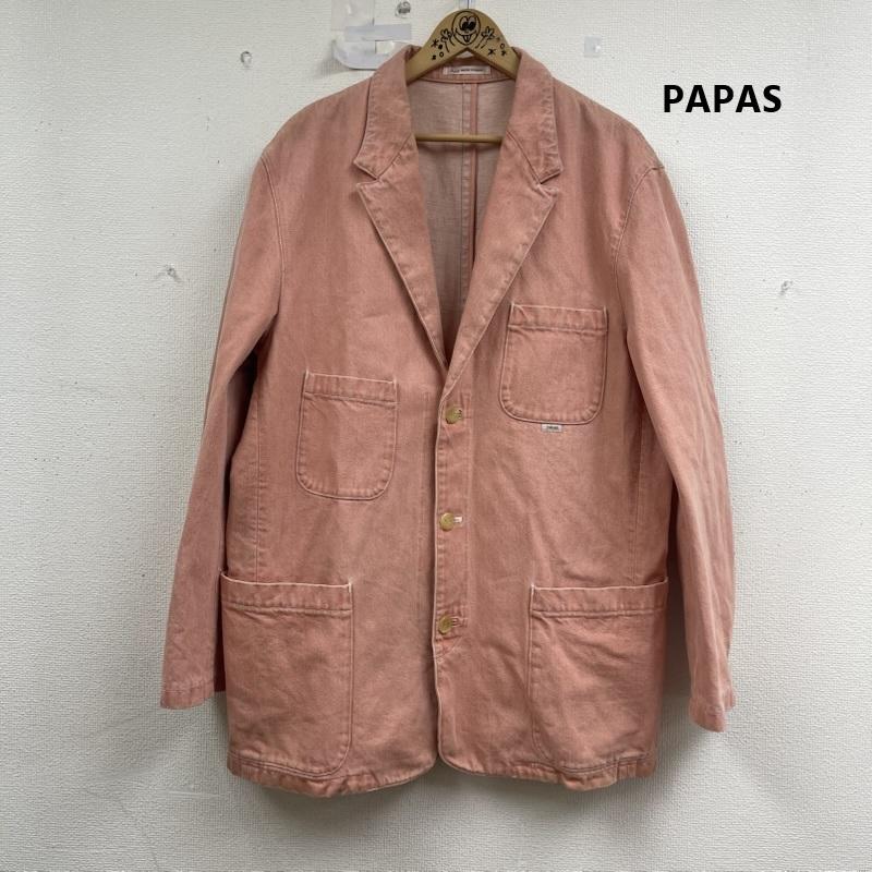 パパス PAPAS ジャケット、上着 ジャケット、ブレザー カジュアル コットン テーラード ワーク ウェア ジャケット d0461fj 桃 / ピンク / pink メンズ USED 古着 中古 50155765