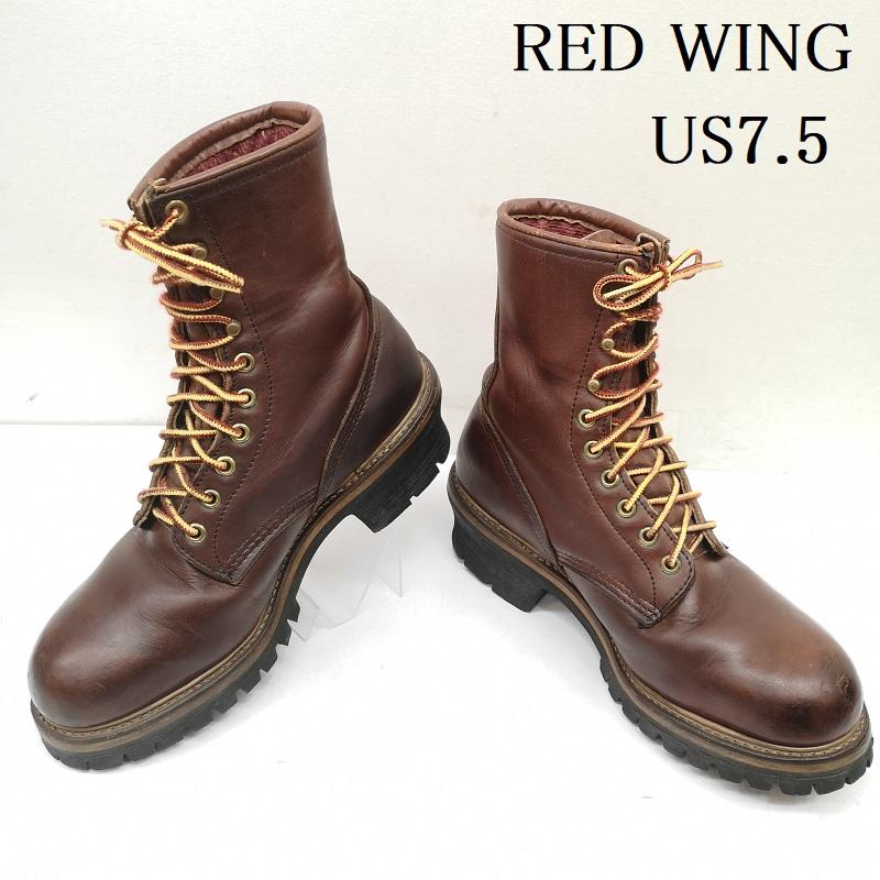 レッドウィング RED WING ブーツ 一般 PT91 プリント 4418 ロガー ブーツ 95年製 スチールトゥ インナー付 US：7.5 茶 / ブラウン / brown メンズ USED 古着 中古 50155779