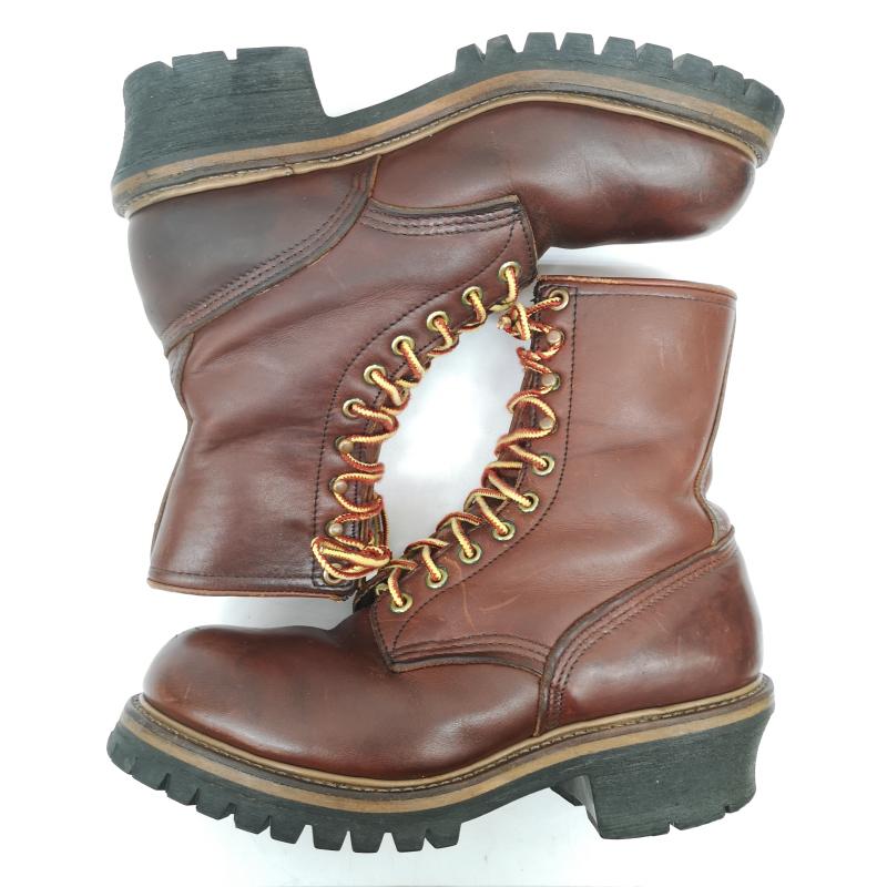 レッドウィング RED WING ブーツ 一般 PT91 プリント 4418 ロガー ブーツ 95年製 スチールトゥ インナー付 US：7.5 茶 / ブラウン / brown メンズ USED 古着 中古 50155779