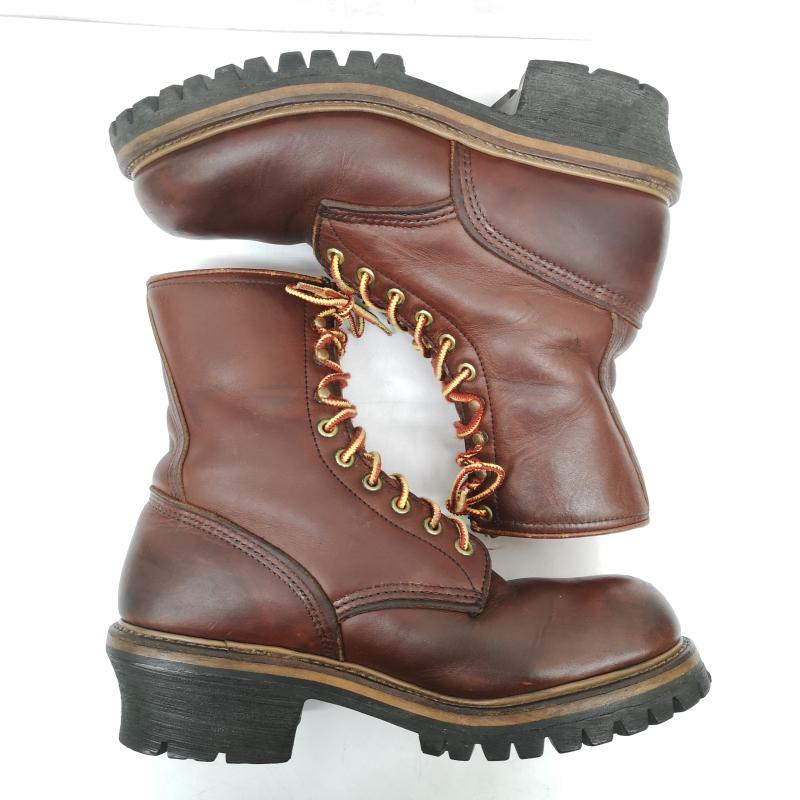 レッドウィング RED WING ブーツ 一般 PT91 プリント 4418 ロガー ブーツ 95年製 スチールトゥ インナー付 US：7.5 茶 / ブラウン / brown メンズ USED 古着 中古 50155779