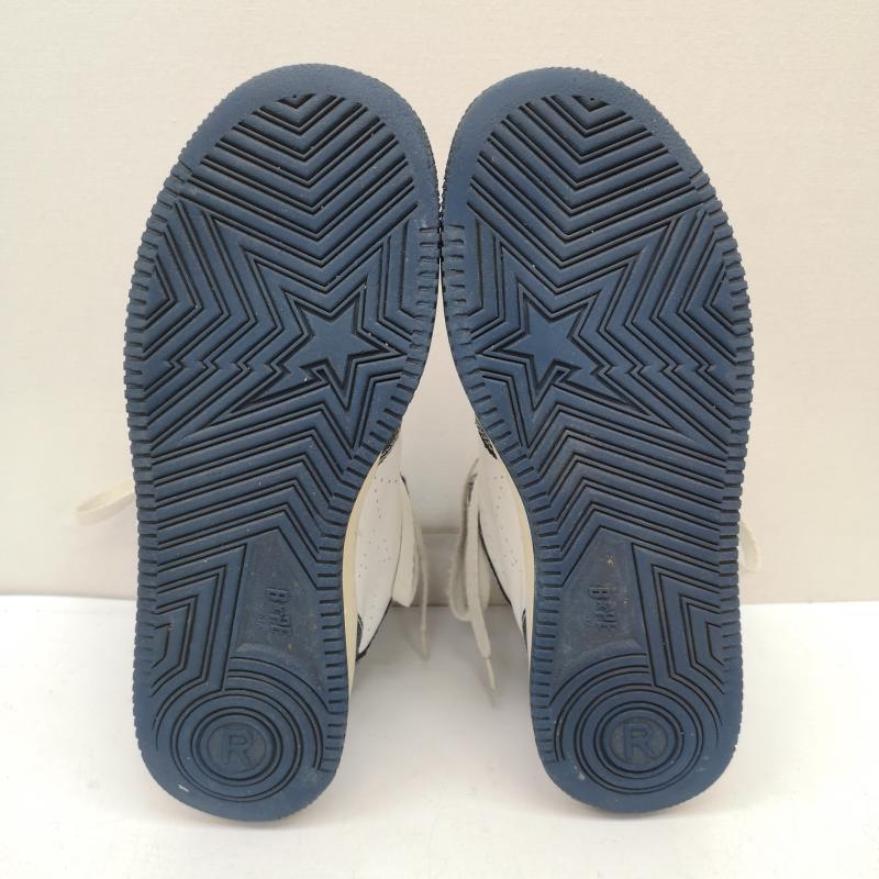 アベイシングエイプ A BATHING APE スニーカー スニーカー BAPESTA FORCE 1 ハイカット スニーカー 28.0cm 白 / ホワイト / white X 紺 / ネイビー / navy メンズ USED 古着 中古 50155787