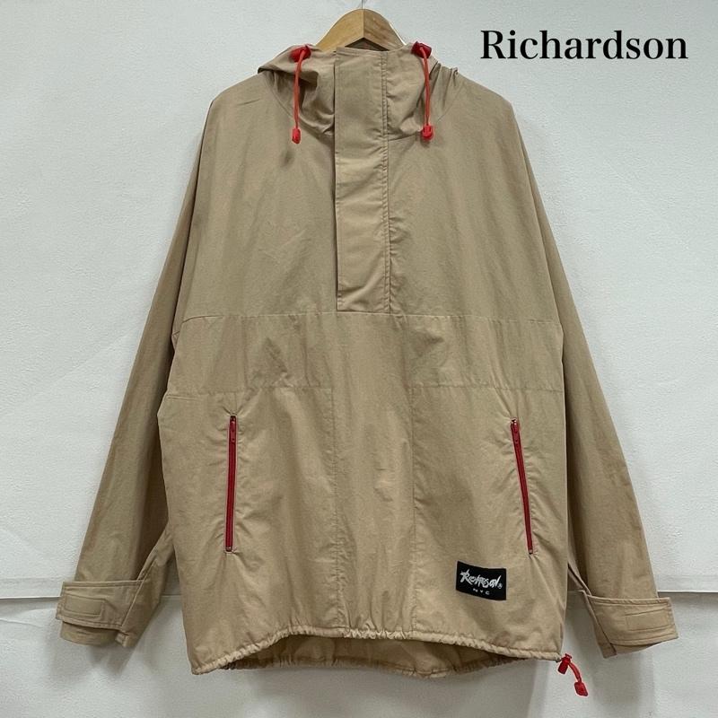 リチャードソン RICHARDSON パーカー 長袖 ナイロン ジャケット ハーフジップ ライトウェイト アノラック パーカー コットンツイル M 無地 X ワンポイント X ロゴ、文字 ベージュ / ベージュ / beige X 赤 / レッド / red メンズ USED 古着 中古 50155788