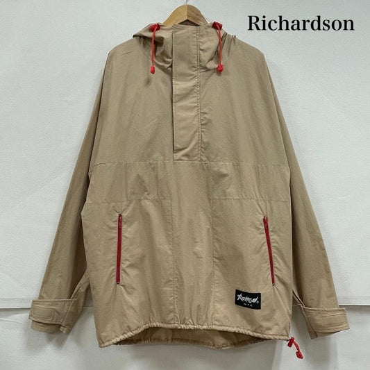 リチャードソン RICHARDSON パーカー 長袖 ナイロン ジャケット ハーフジップ ライトウェイト アノラック パーカー コットンツイル M 無地 X ワンポイント X ロゴ、文字 ベージュ / ベージュ / beige X 赤 / レッド / red メンズ USED 古着 中古 50155788
