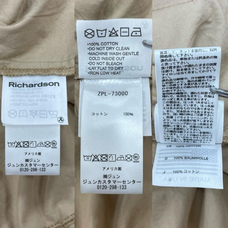 リチャードソン RICHARDSON パーカー 長袖 ナイロン ジャケット ハーフジップ ライトウェイト アノラック パーカー コットンツイル M 無地 X ワンポイント X ロゴ、文字 ベージュ / ベージュ / beige X 赤 / レッド / red メンズ USED 古着 中古 50155788