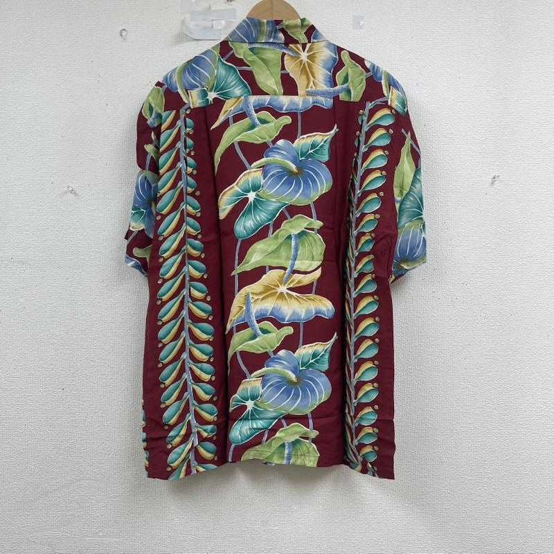 サンサーフ SUN SURF シャツ、ブラウス 半袖 ANTHURIUM アンスリウム柄 アロハ シャツ M32871 L えんじ / ワインレッド / dark red メンズ USED 古着 中古 50155792