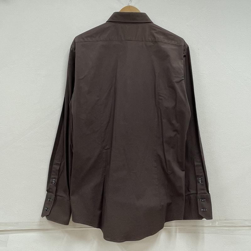 バーバリー BURBERRY シャツ、ブラウス 長袖 BLACK LABEL ブラックレーベル 長袖 シャツ ノバチェック ワンポイント 刺繍 3 無地 X ワンポイント X 刺繍 茶 / ブラウン / brown X 水色 / ライトブルー / メンズ USED 古着 中古 50155805