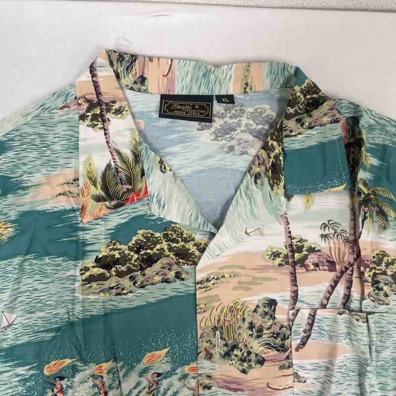 ヴィンテージ VINTAGE シャツ、ブラウス 半袖 80s 90s Monzini COLLECTION レーヨン アロハ シャツ XL 緑 / グリーン / green メンズ USED 古着 中古 50155828