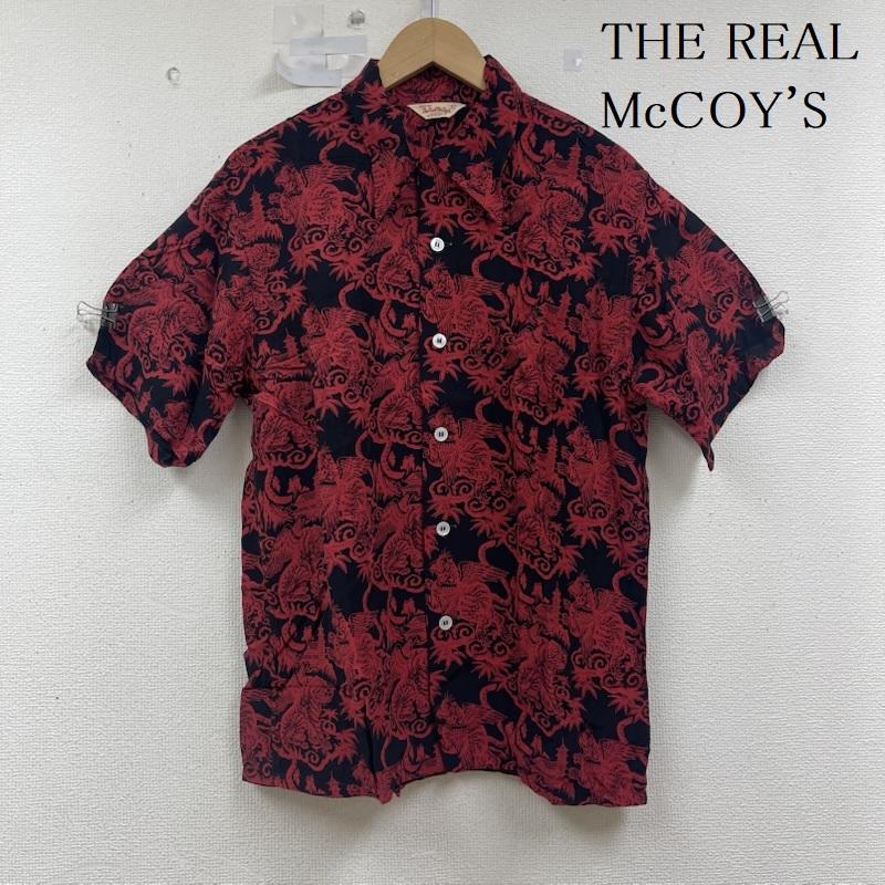 ザリアルマッコイズ THE REAL McCOY S シャツ、ブラウス 半袖 赤虎 タイガー レーヨン アロハ シャツ L 黒 / ブラック / black X 赤 / レッド / red メンズ USED 古着 中古 50155855