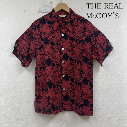 ザリアルマッコイズ THE REAL McCOY S シャツ、ブラウス 半袖 赤虎 タイガー レーヨン アロハ シャツ L 黒 / ブラック / black X 赤 / レッド / red メンズ USED 古着 中古 50155855