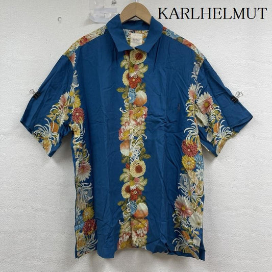 カールヘルム KARLHELMUT シャツ、ブラウス 半袖 和柄 レーヨン アロハ シャツ L 青 / ブルー / blue メンズ USED 古着 中古 50155856