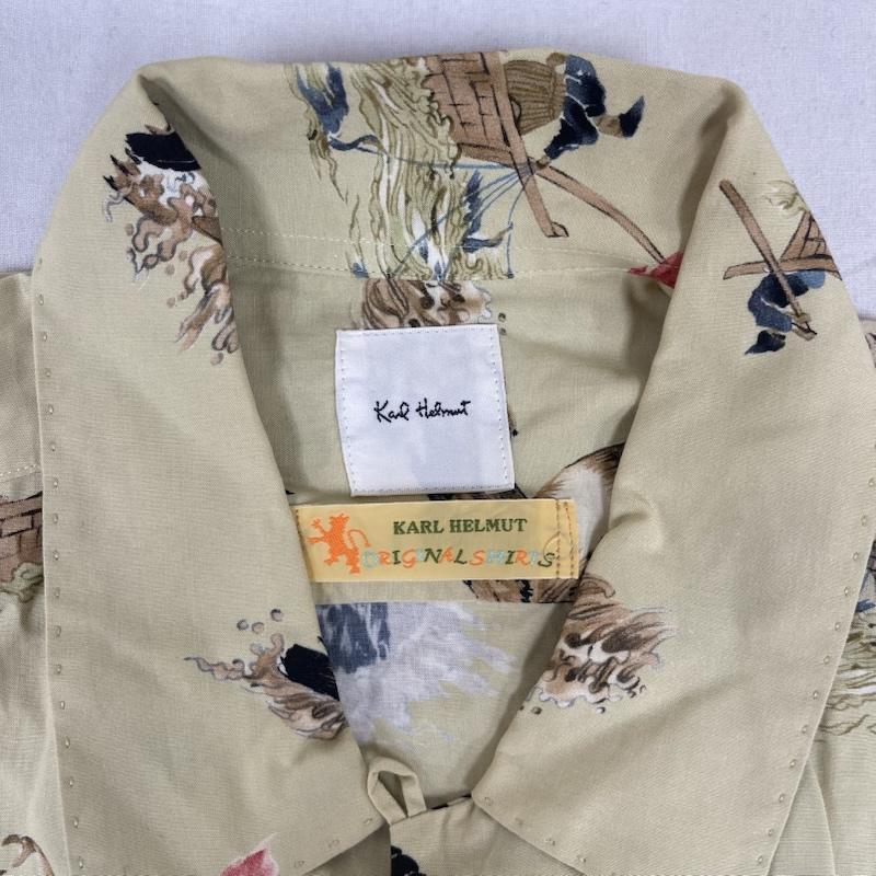 カールヘルム KARLHELMUT シャツ、ブラウス 半袖 鵜飼 和柄 レーヨン アロハ シャツ L メンズ USED 古着 中古 50155859