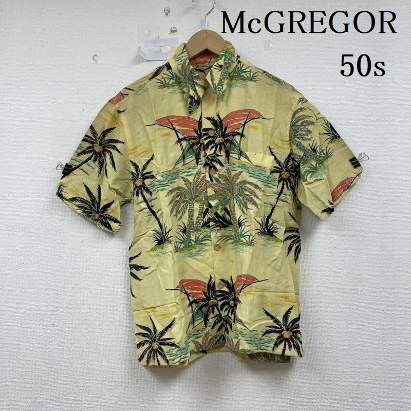 マックレガー McGREGOR シャツ、ブラウス 半袖 50s 三角タグ USA製 レーヨン アロハ シャツ ML L 黄 / イエロー / yellow メンズ USED 古着 中古 50155879