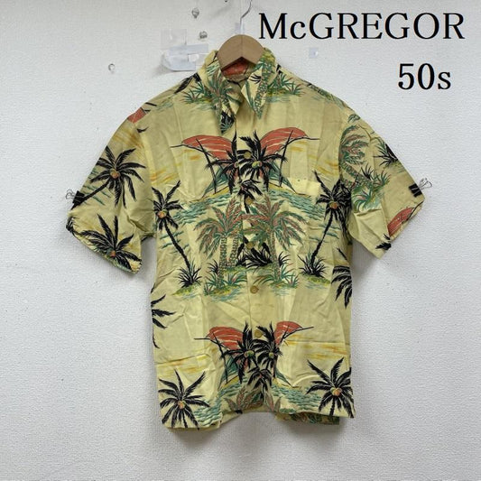 マックレガー McGREGOR シャツ、ブラウス 半袖 50s 三角タグ USA製 レーヨン アロハ シャツ ML L 黄 / イエロー / yellow メンズ USED 古着 中古 50155879