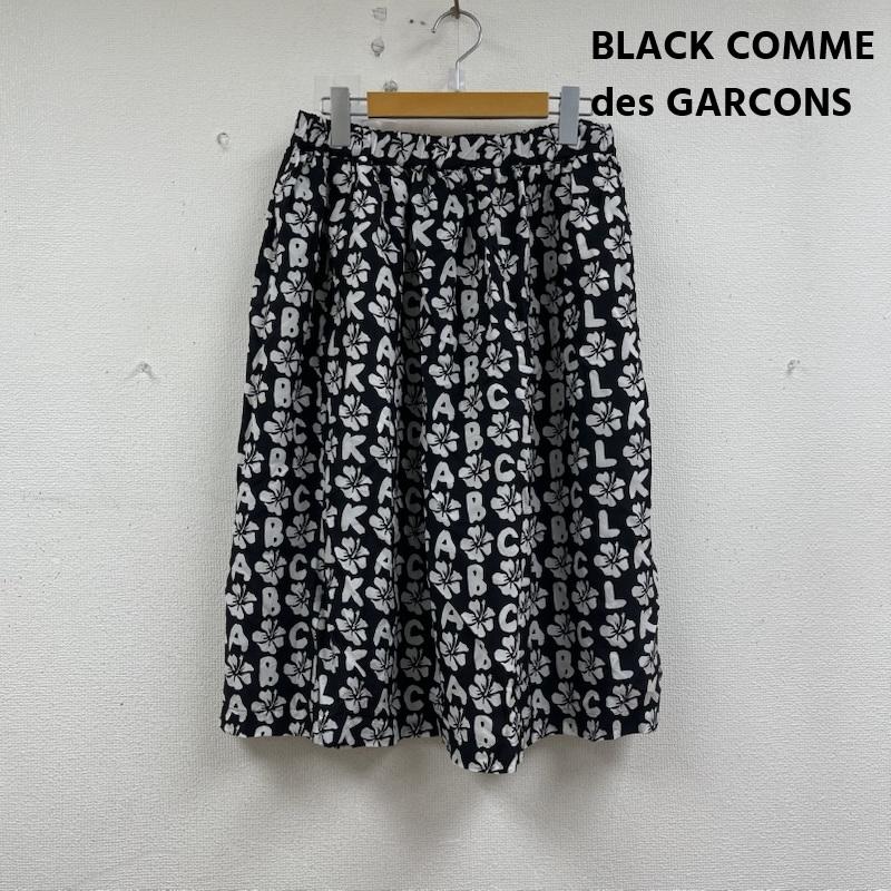 ブラックコムデギャルソン BLACK COMME des GARCONS スカート ひざ丈スカート チェック柄 デザイン 花柄 文字 スカート1e-s005 M 黒 / ブラック / black レディース USED 古着 中古 50155886