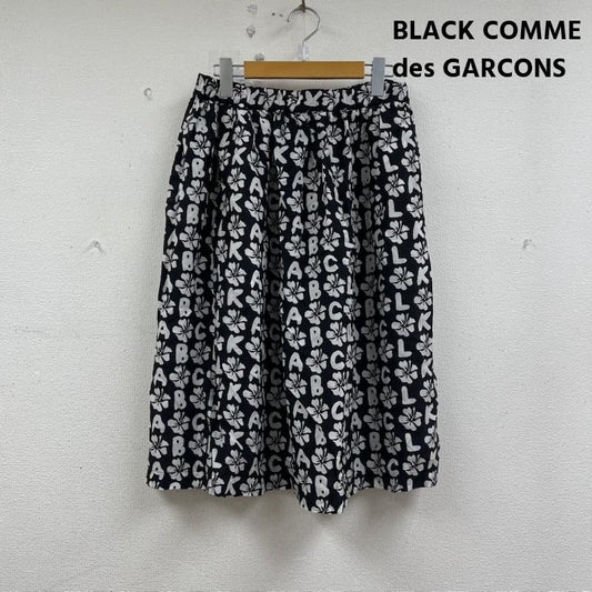 ブラックコムデギャルソン BLACK COMME des GARCONS スカート ひざ丈スカート チェック柄 デザイン 花柄 文字 スカート1e-s005 M 黒 / ブラック / black レディース USED 古着 中古 50155886