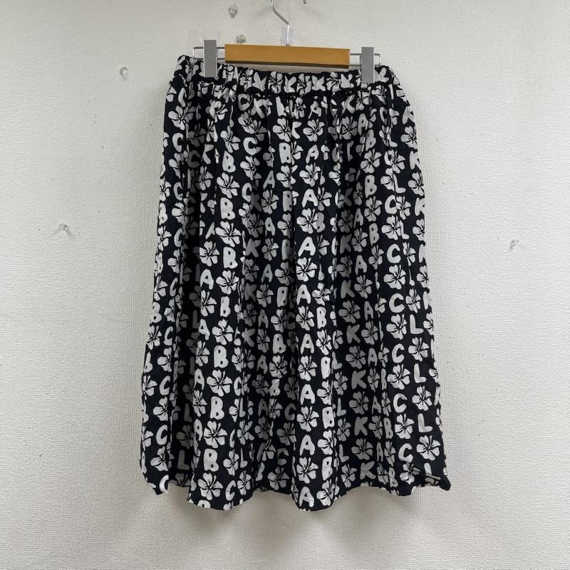 ブラックコムデギャルソン BLACK COMME des GARCONS スカート ひざ丈スカート チェック柄 デザイン 花柄 文字 スカート1e-s005 M 黒 / ブラック / black レディース USED 古着 中古 50155886