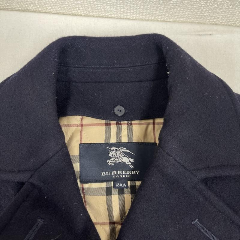バーバリーロンドン Burberry London コート ピーコート ダブル ブレスト ピーコート 裏地 ノバチェック 子供服 130cm 紺 / ネイビー / navy ガールズ USED 古着 中古 50155900