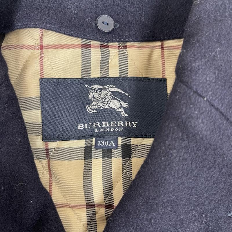 バーバリーロンドン Burberry London コート ピーコート ダブル ブレスト ピーコート 裏地 ノバチェック 子供服 130cm 紺 / ネイビー / navy ガールズ USED 古着 中古 50155900