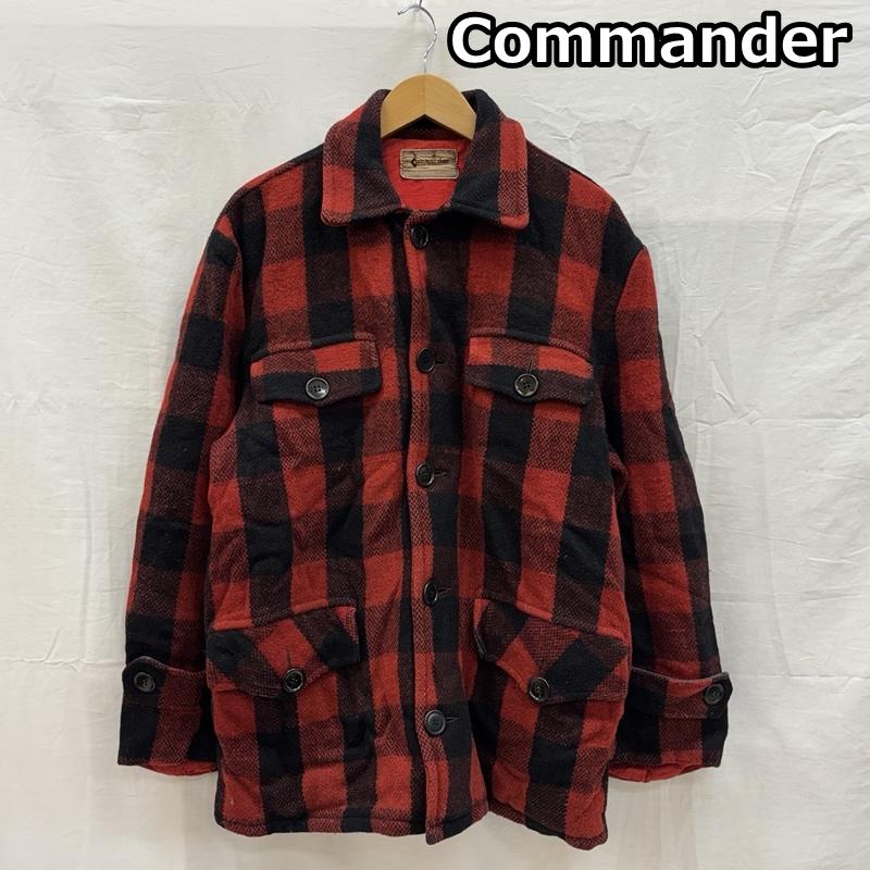 古着 USED ジャケット、上着 ジャンパー、ブルゾン Commander ビンテージ バッファローチェック ウール ハンティング ジャケット - 黒 / ブラック / black X 赤 / レッド / red メンズ USED 古着 中古 50155902