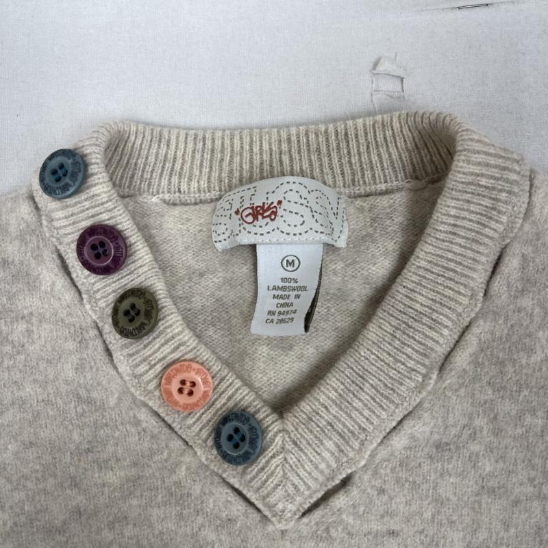ステューシー STUSSY ニット、セーター 長袖 GIRLS Vネック マルチ カラー ボタン ラムウール ニット M ベージュ / ベージュ / beige レディース USED 古着 中古 50155906