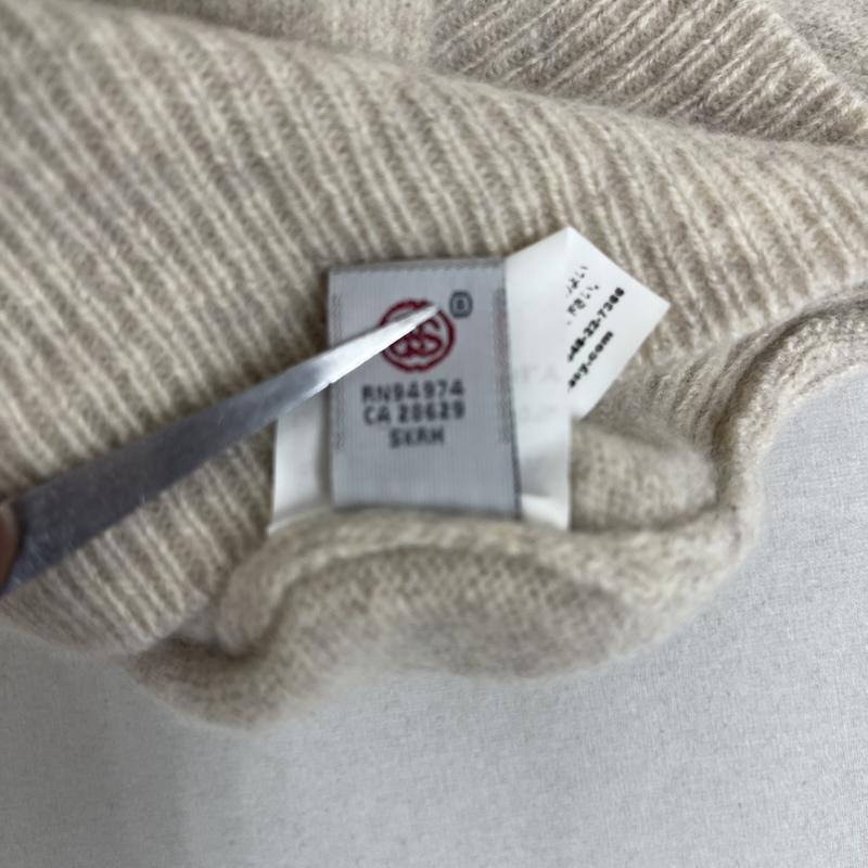 ステューシー STUSSY ニット、セーター 長袖 GIRLS Vネック マルチ カラー ボタン ラムウール ニット M ベージュ / ベージュ / beige レディース USED 古着 中古 50155906