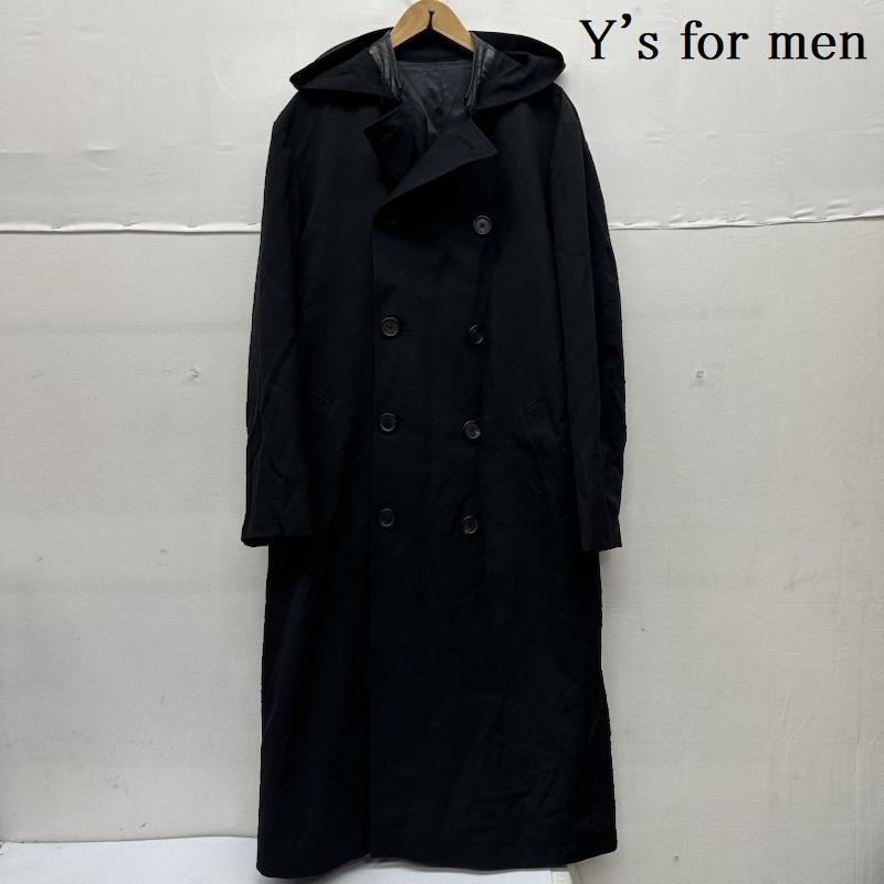 ワイズフォーメン Y s for men コート コート一般 WOOL GABARDINE JACKET レザー ネック コート ML-C04-100 3 黒 / ブラック / black メンズ USED 古着 中古 50155907