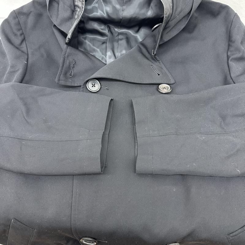 ワイズフォーメン Y s for men コート コート一般 WOOL GABARDINE JACKET レザー ネック コート ML-C04-100 3 黒 / ブラック / black メンズ USED 古着 中古 50155907