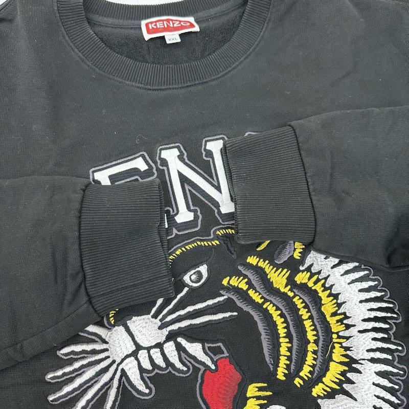 ケンゾー KENZO トレーナー 長袖 TIGER VARSITY REGULAR SWEATSHI 虎 ロゴ 刺繍 スウェット FD65SW0494MF XXL 黒 / ブラック / black メンズ USED 古着 中古 50155916