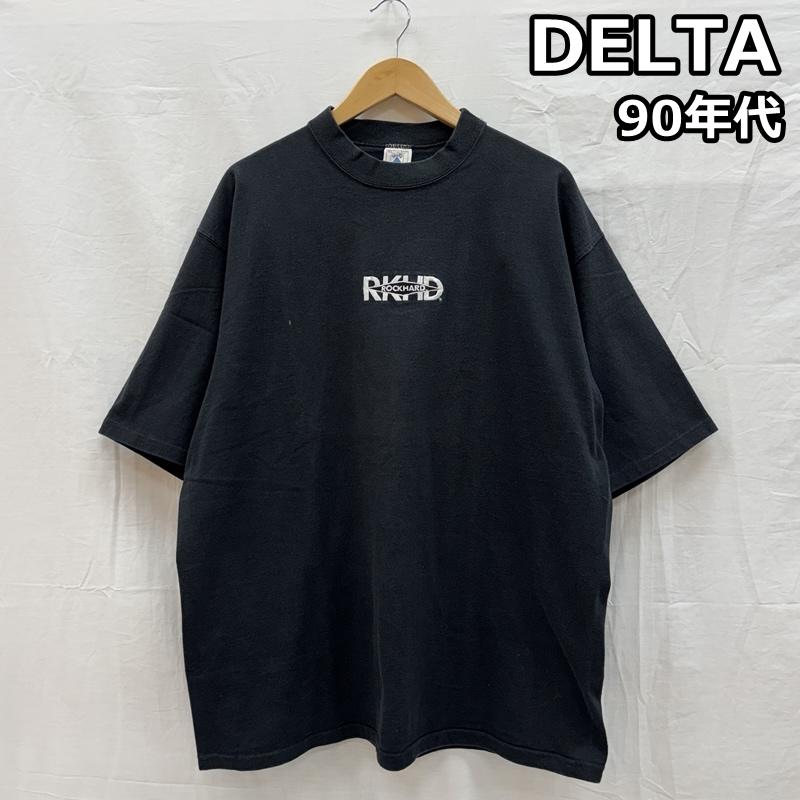 古着 USED Tシャツ 半袖 DELTA デルタ 90年代 ビンテージ USA製 ROCK HARD RKHD 刺繍 Tシャツ 90s VINTAGE XL 黒 / ブラック / black メンズ USED 古着 中古 50155926