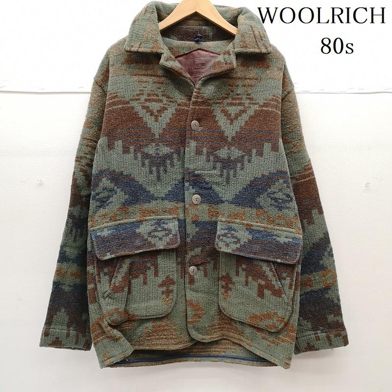ウールリッチ WOOLRICH ジャケット、上着 ジャンパー、ブルゾン ネイティブ柄 ウール ハンティング ジャケット S 茶 / ブラウン / brown X 緑 / グリーン / green メンズ USED 古着 中古 50155929