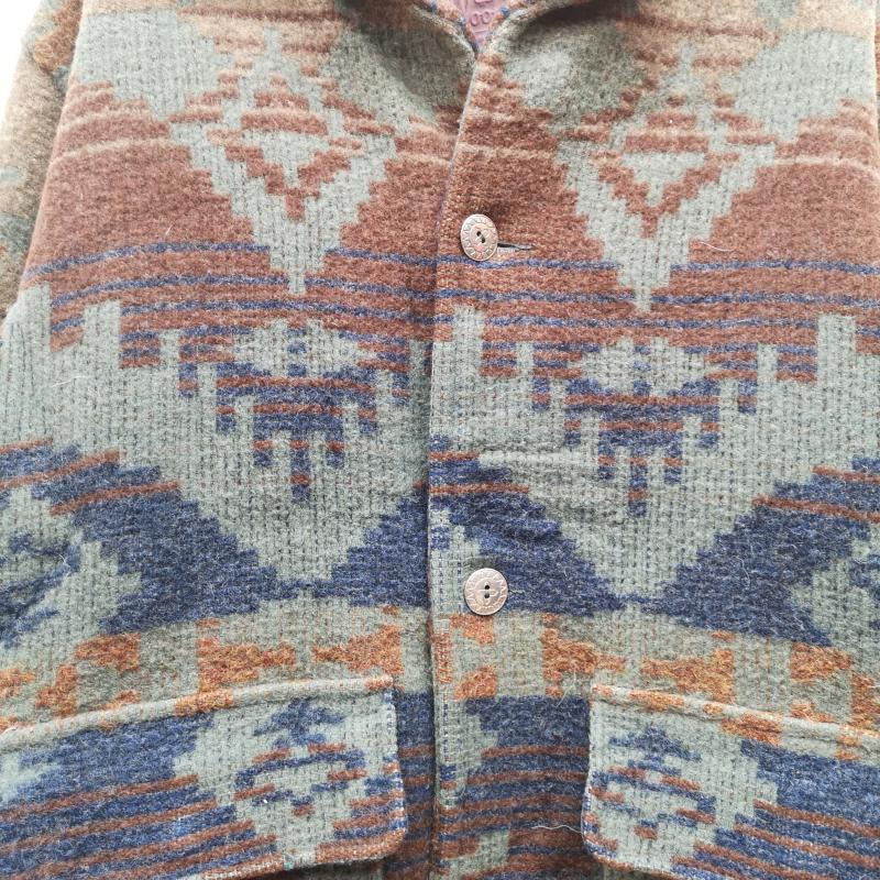 ウールリッチ WOOLRICH ジャケット、上着 ジャンパー、ブルゾン ネイティブ柄 ウール ハンティング ジャケット S 茶 / ブラウン / brown X 緑 / グリーン / green メンズ USED 古着 中古 50155929