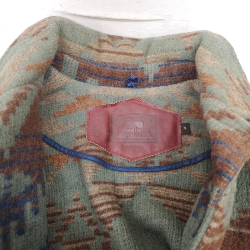 ウールリッチ WOOLRICH ジャケット、上着 ジャンパー、ブルゾン ネイティブ柄 ウール ハンティング ジャケット S 茶 / ブラウン / brown X 緑 / グリーン / green メンズ USED 古着 中古 50155929