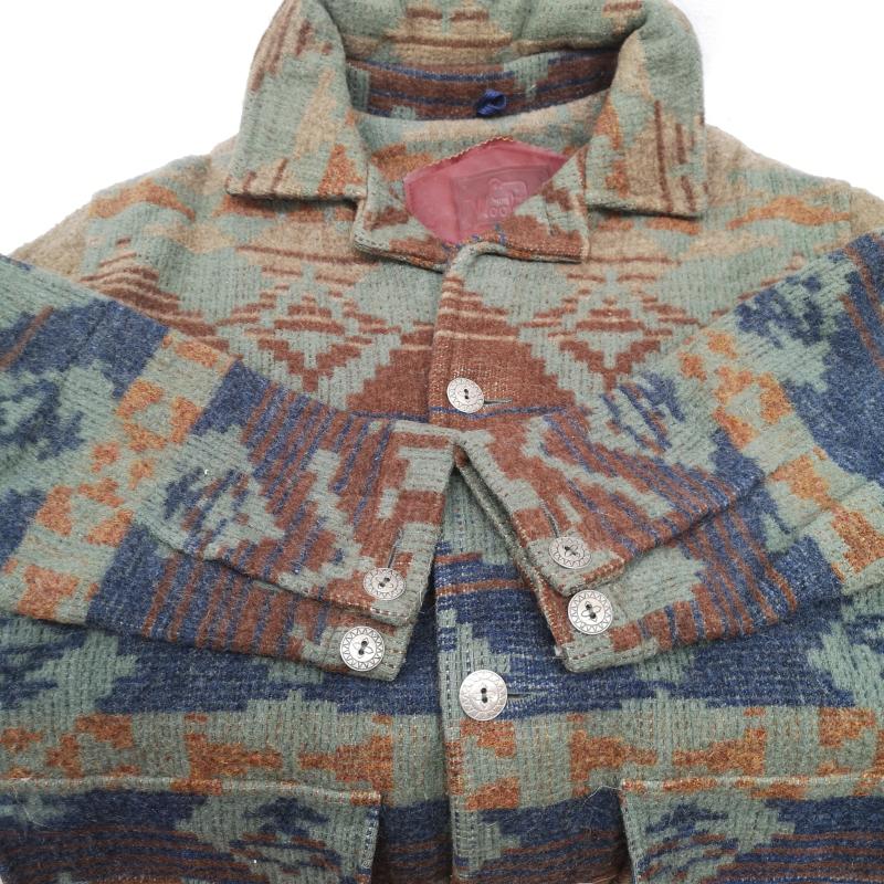 ウールリッチ WOOLRICH ジャケット、上着 ジャンパー、ブルゾン ネイティブ柄 ウール ハンティング ジャケット S 茶 / ブラウン / brown X 緑 / グリーン / green メンズ USED 古着 中古 50155929