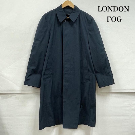 ロンドンフォグ LONDONFOG コート コート一般 ステンカラーコート 無地 ロング ヴィンテージ ライナー付き M 無地 紺 / ネイビー / navy X 黒 / ブラック / black メンズ USED 古着 中古 50155940