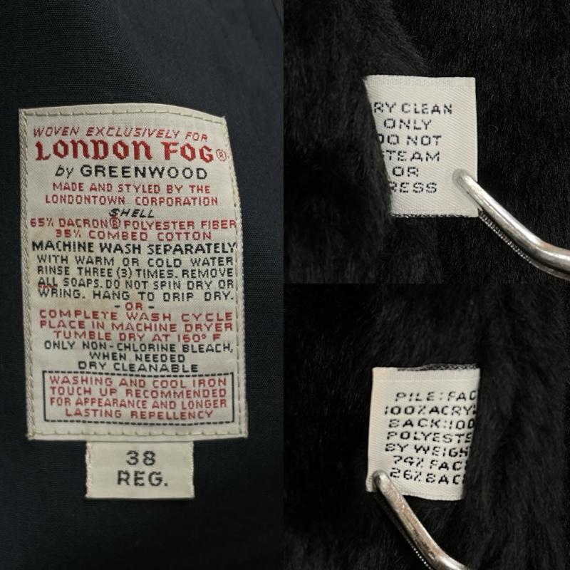ロンドンフォグ LONDONFOG コート コート一般 ステンカラーコート 無地 ロング ヴィンテージ ライナー付き M 無地 紺 / ネイビー / navy X 黒 / ブラック / black メンズ USED 古着 中古 50155940