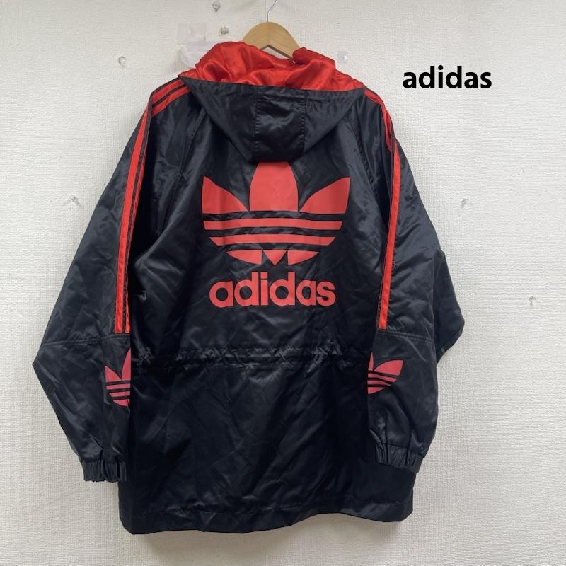 アディダス adidas ジャケット、上着 ジャンパー、ブルゾン 80s ヴィンテージ デサント期 ナイロン BIG ロゴ ジャケット 銀タグ 黒 / ブラック / black メンズ USED 古着 中古 50155941