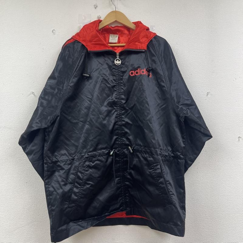 アディダス adidas ジャケット、上着 ジャンパー、ブルゾン 80s ヴィンテージ デサント期 ナイロン BIG ロゴ ジャケット 銀タグ 黒 / ブラック / black メンズ USED 古着 中古 50155941