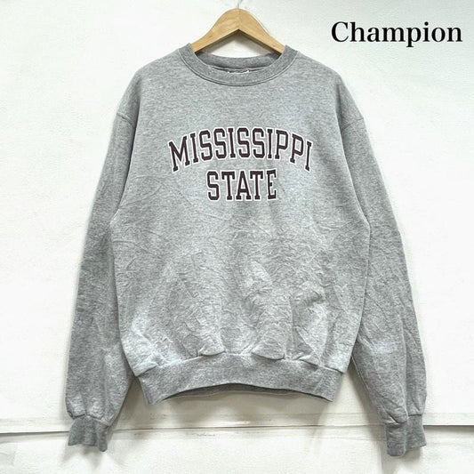チャンピオン Champion トレーナー 長袖 スウェット プルオーバー トレーナー カレッジ ロゴ プリント M ロゴ、文字 X プリント 灰 / グレー / gray X 茶 / ブラウン / brown X 白 / ホワイト / white メンズ USED 古着 中古 50155942