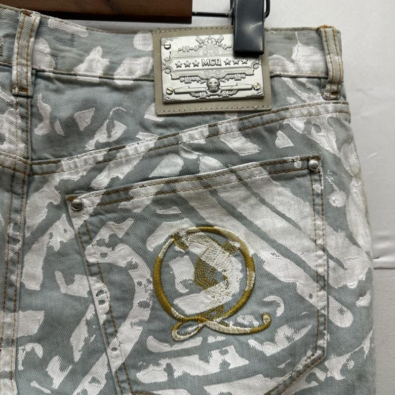 アレキサンダーマックイーン ALEXANDERMCQUEEN パンツ デニム、ジーンズ MCQ ペンキ プリント ボタンフライ デニム パンツ SPQN-YM-8215 - 青 / ブルー / blue X 白 / ホワイト / white メンズ USED 古着 中古 50155945