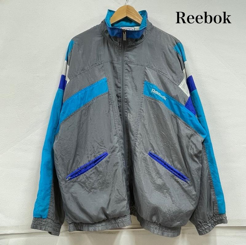 リーボック Reebok ジャケット、上着 ジャンパー、ブルゾン ナイロンジャケット ジップアップ フルジップ ヴィンテージ ロゴ 刺繍 - ロゴ、文字 X 刺繍 灰 / グレー / gray X 水色 / ライトブルー / X 青 / ブルー / blue X 白 / ホワイト / white メンズ USED 古着 中古 50155950