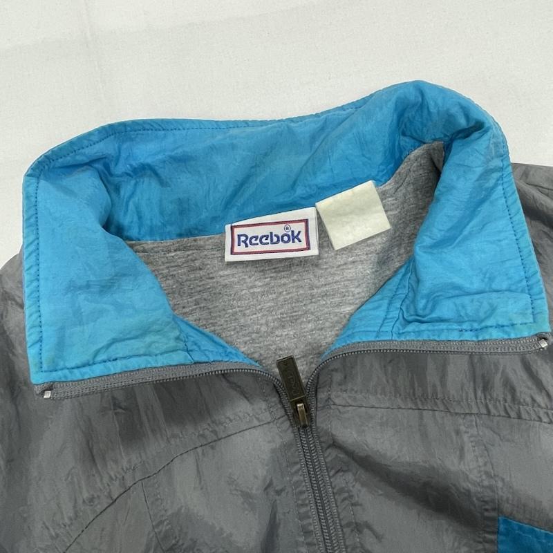 リーボック Reebok ジャケット、上着 ジャンパー、ブルゾン ナイロンジャケット ジップアップ フルジップ ヴィンテージ ロゴ 刺繍 - ロゴ、文字 X 刺繍 灰 / グレー / gray X 水色 / ライトブルー / X 青 / ブルー / blue X 白 / ホワイト / white メンズ USED 古着 中古 50155950