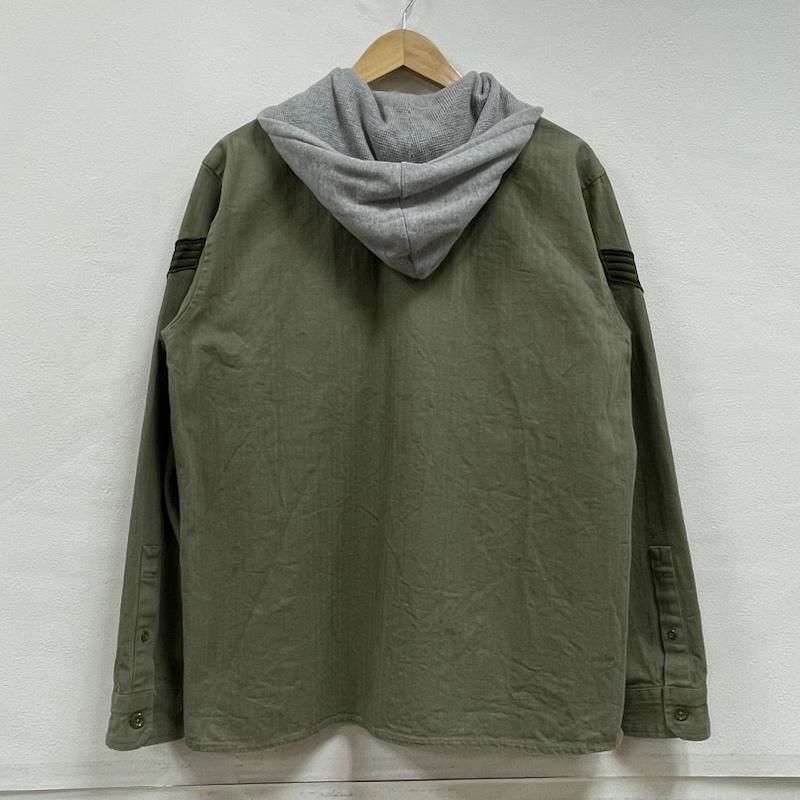 ユニフォームエクスペリメント uniform experiment シャツ、ブラウス 長袖 ミリタリー フーデッド 長袖 シャツ ワッペン パッチ ロゴ 刺繍 フード ジャケット 2 ロゴ、文字 X 刺繍 カーキ / カーキ / khaki X 黒 / ブラック / black X 灰 / グレー / gray メンズ USED 古着 中古 50155952