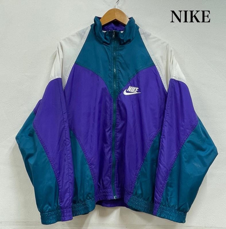 ナイキ NIKE ジャケット、上着 ジャンパー、ブルゾン 90 s ナイロン ジャケット フルジップ ロゴ 刺繍 ヴィンテージ M ワンポイント X ロゴ、文字 X 刺繍 紫 / パープル / purple X 緑 / グリーン / green X 白 / ホワイト / white メンズ USED 古着 中古 50155956