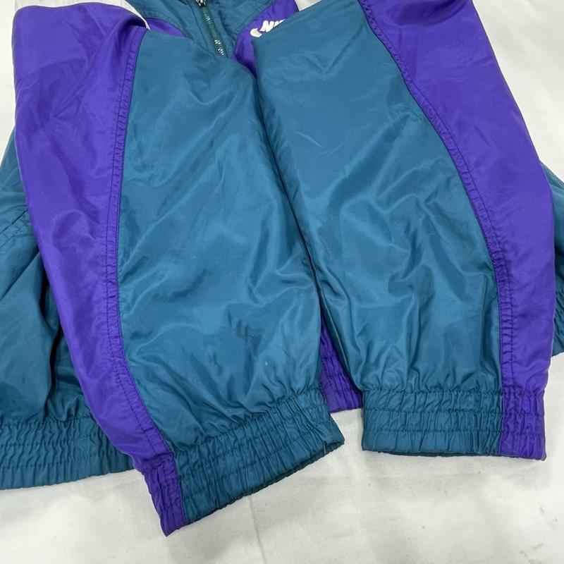 ナイキ NIKE ジャケット、上着 ジャンパー、ブルゾン 90 s ナイロン ジャケット フルジップ ロゴ 刺繍 ヴィンテージ M ワンポイント X ロゴ、文字 X 刺繍 紫 / パープル / purple X 緑 / グリーン / green X 白 / ホワイト / white メンズ USED 古着 中古 50155956