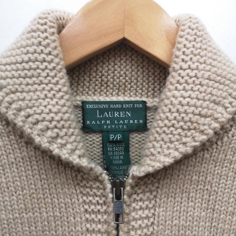 ローレンラルフローレン LAUREN RALPH LAUREN ジャケット、上着 ジャンパー、ブルゾン 90s ハンティング ハンドニット カウチン セーター ベージュ / ベージュ / beige レディース USED 古着 中古 50155962