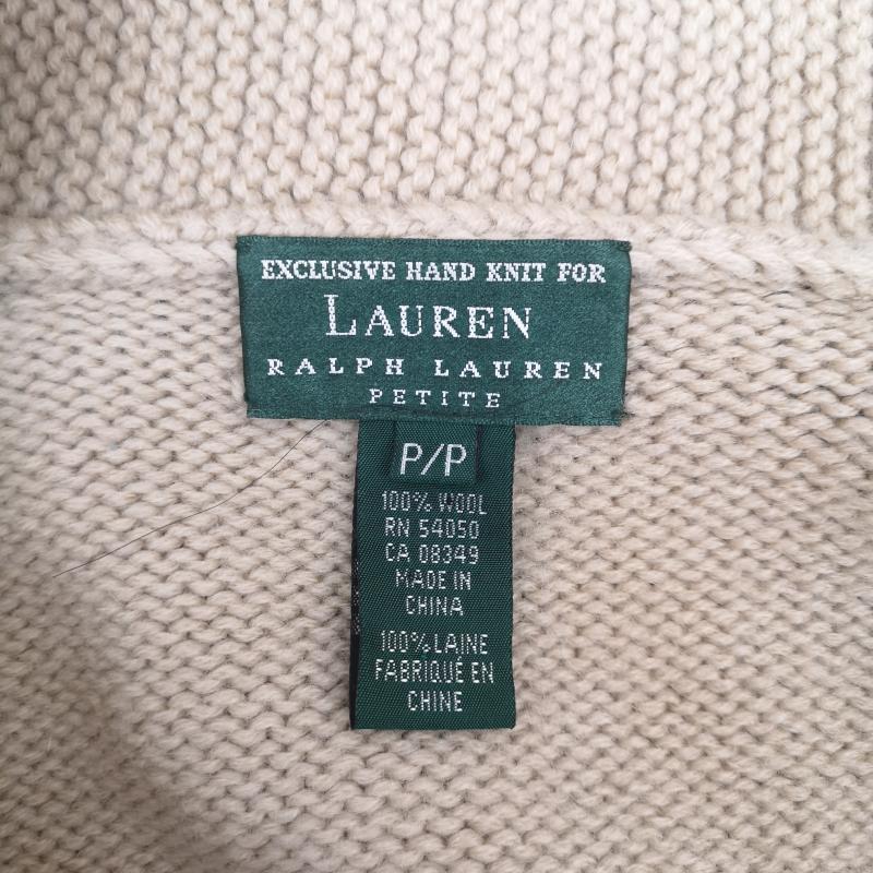 ローレンラルフローレン LAUREN RALPH LAUREN ジャケット、上着 ジャンパー、ブルゾン 90s ハンティング ハンドニット カウチン セーター ベージュ / ベージュ / beige レディース USED 古着 中古 50155962