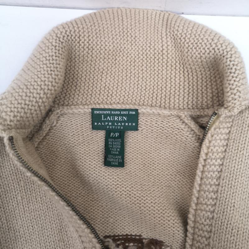 ローレンラルフローレン LAUREN RALPH LAUREN ジャケット、上着 ジャンパー、ブルゾン 90s ハンティング ハンドニット カウチン セーター ベージュ / ベージュ / beige レディース USED 古着 中古 50155962