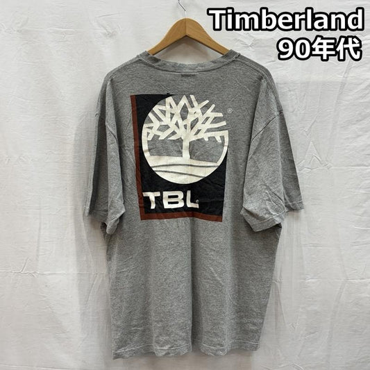 ティンバーランド Timberland Tシャツ 半袖 90年代 ビンテージ ロゴ プリント 霜降り 半袖 Tシャツ 90s VINTAGE L 灰 / グレー / gray メンズ USED 古着 中古 50155974
