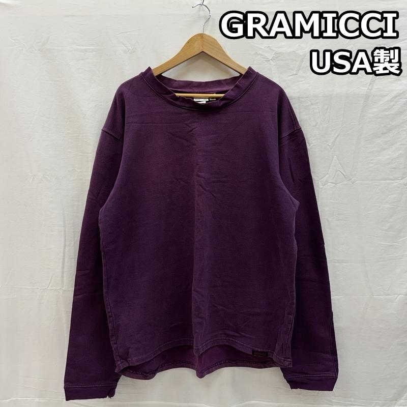 グラミチ GRAMICCI トレーナー 長袖 2000年代 00s USA製 ダック エルボーパッチ オーバーサイズ トレーナー L 紫 / パープル / purple メンズ USED 古着 中古 50155978